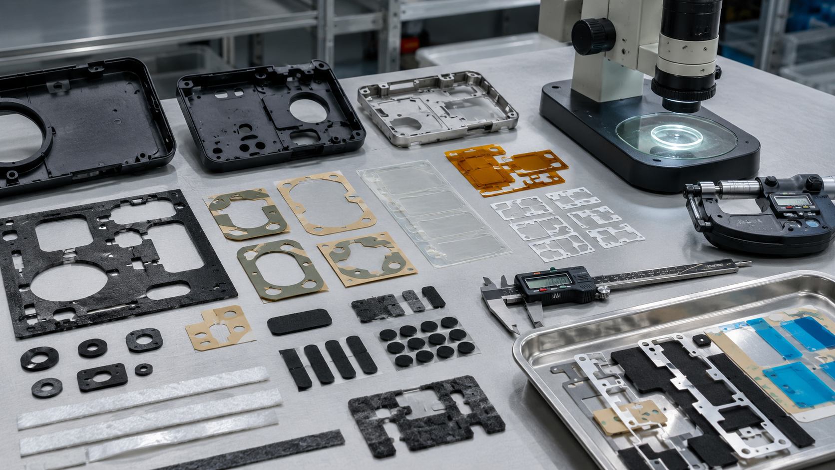 Precision die cut tolerance control for OEM foam tape film and gasket components
