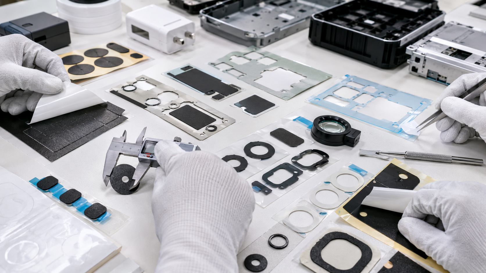 Kiss cutting tolerance and liner release control for adhesive die cut parts