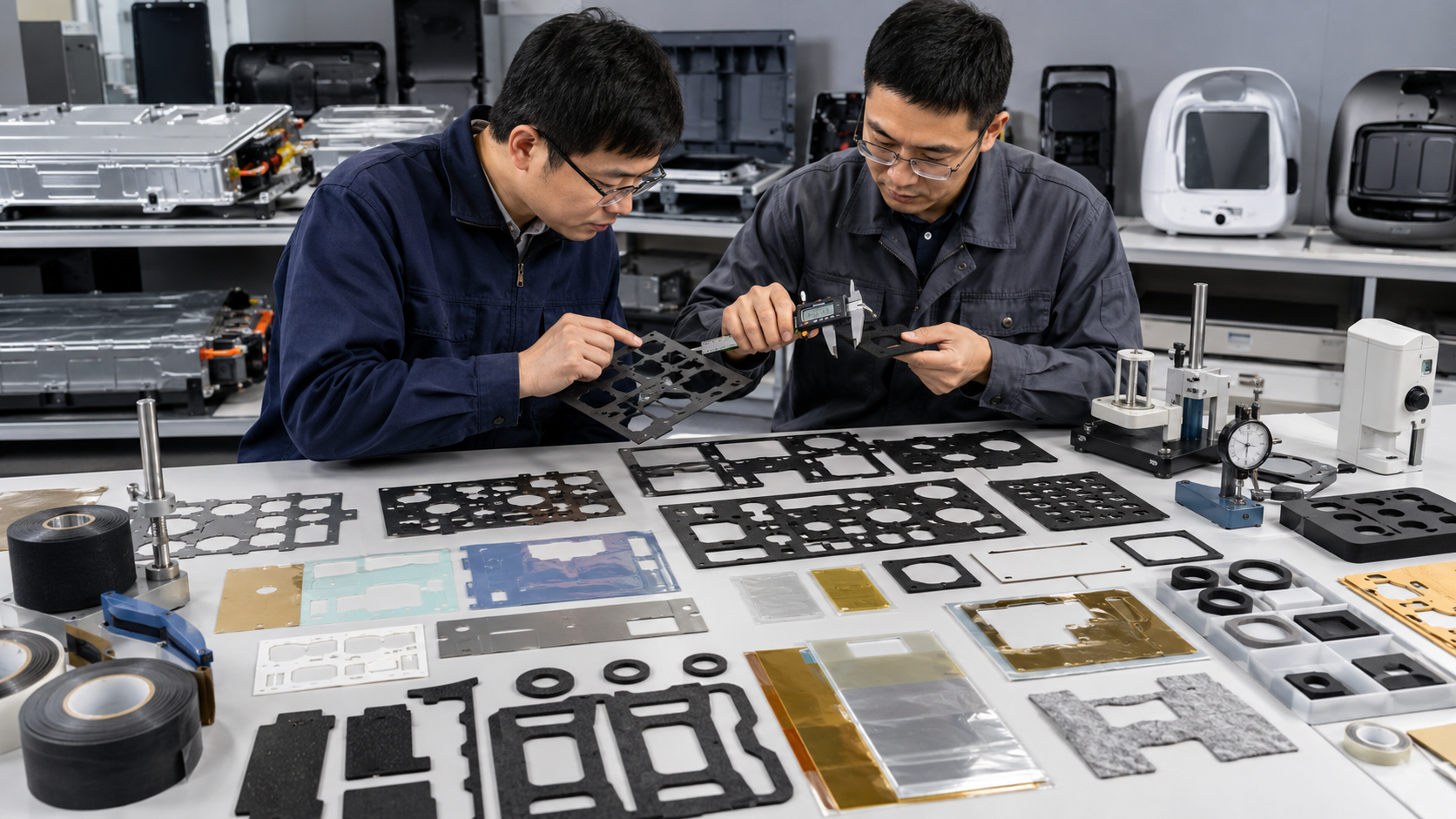 OEM engineering review of custom die cut part design to reduce waste
