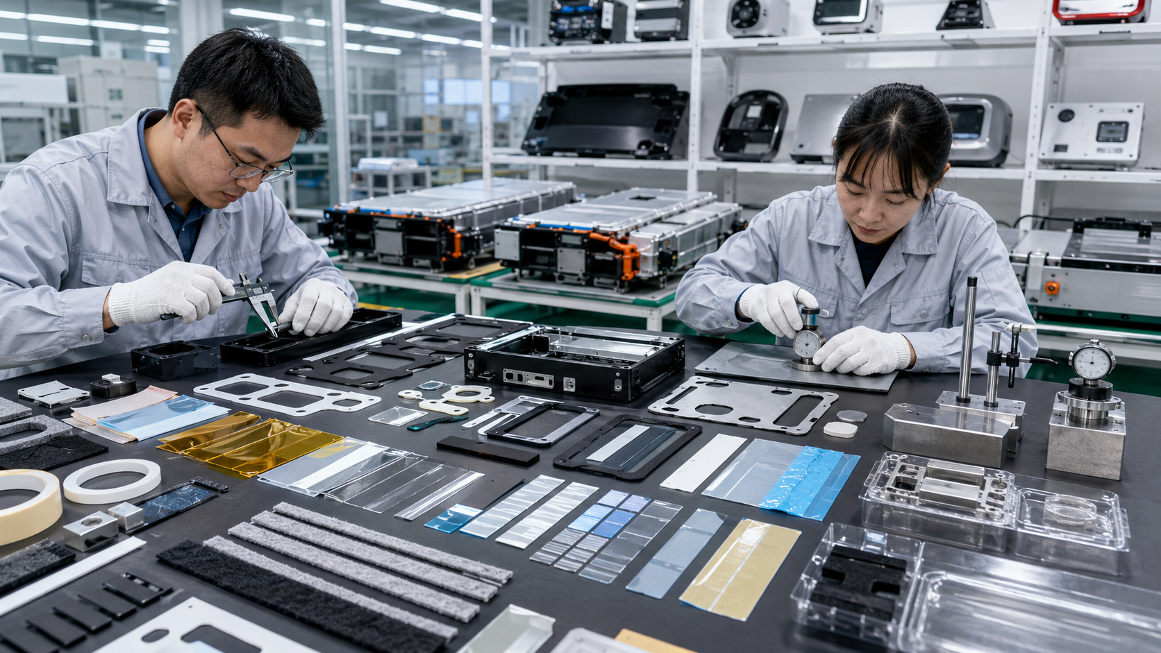 OEM final assembly fit inspection of custom die cut foam film tape and rubber parts
