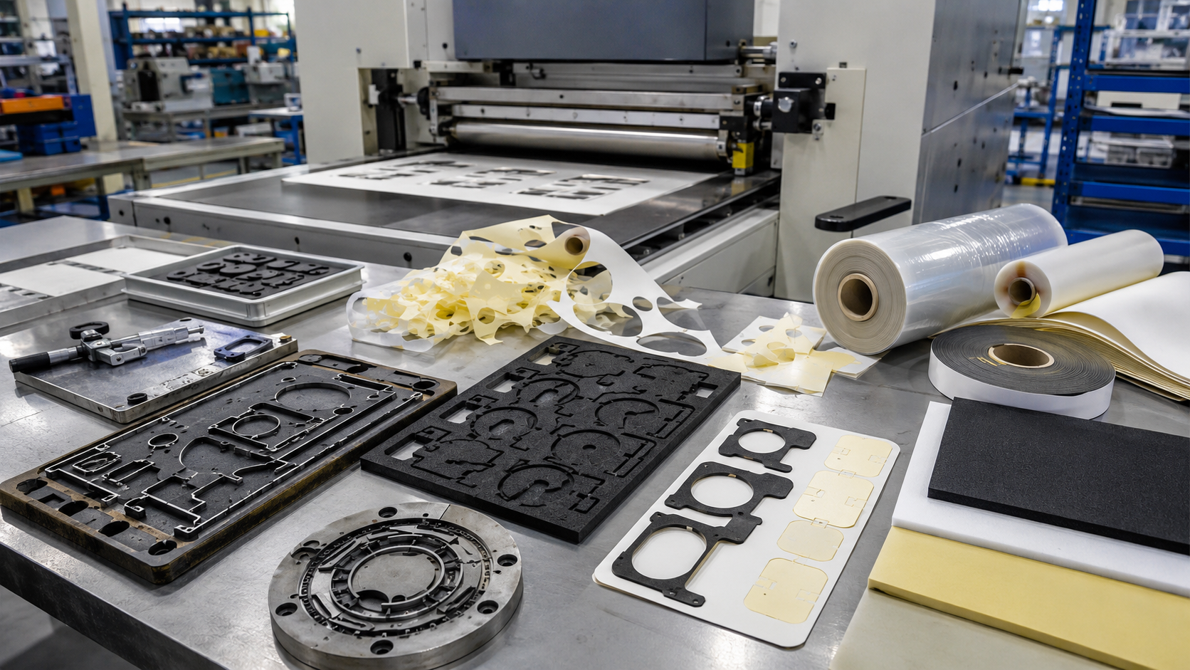 Tooling and die cutting setup for custom OEM die cut parts