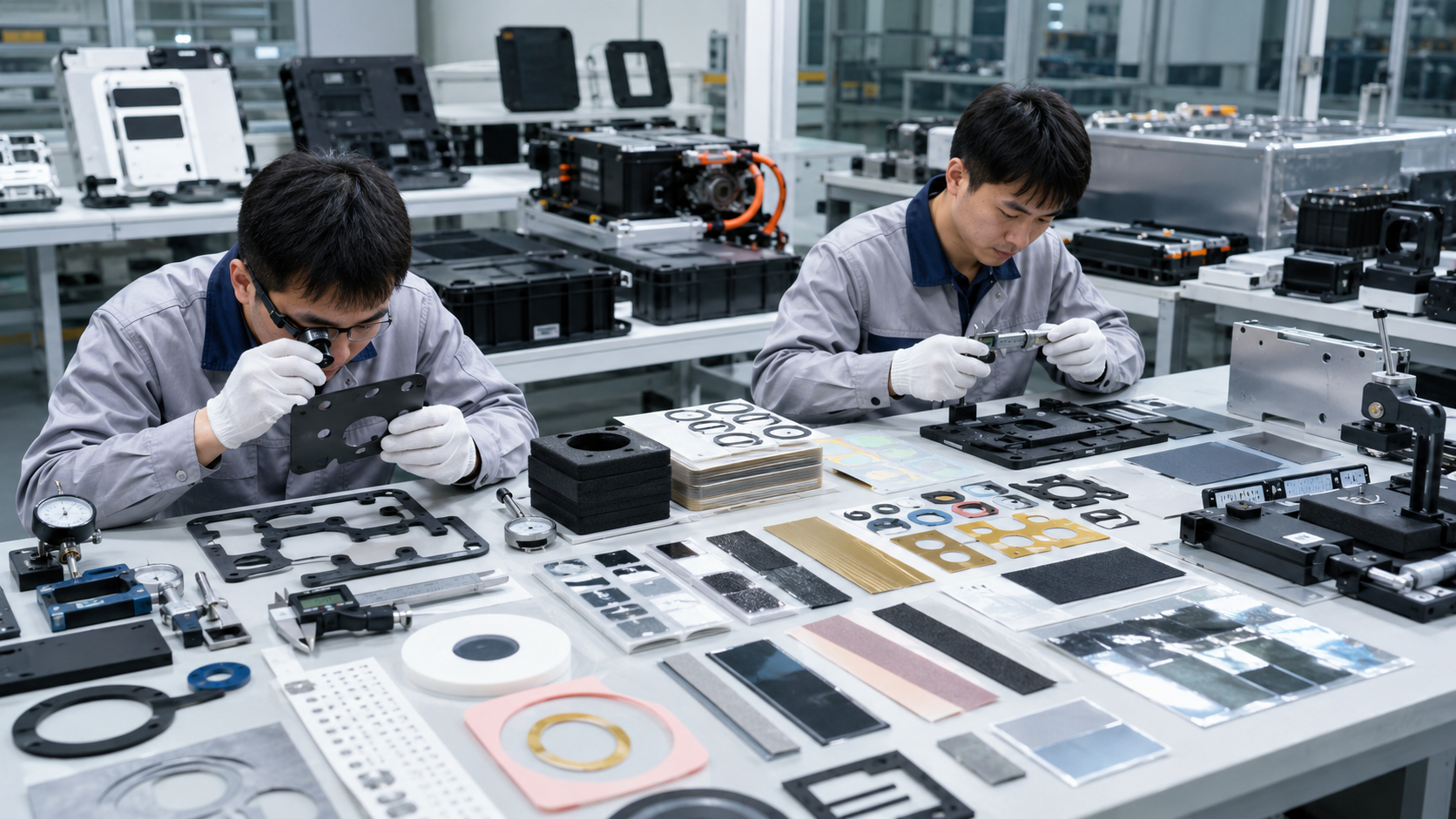 OEM inspection of custom die cut parts for automotive and electronics assembly