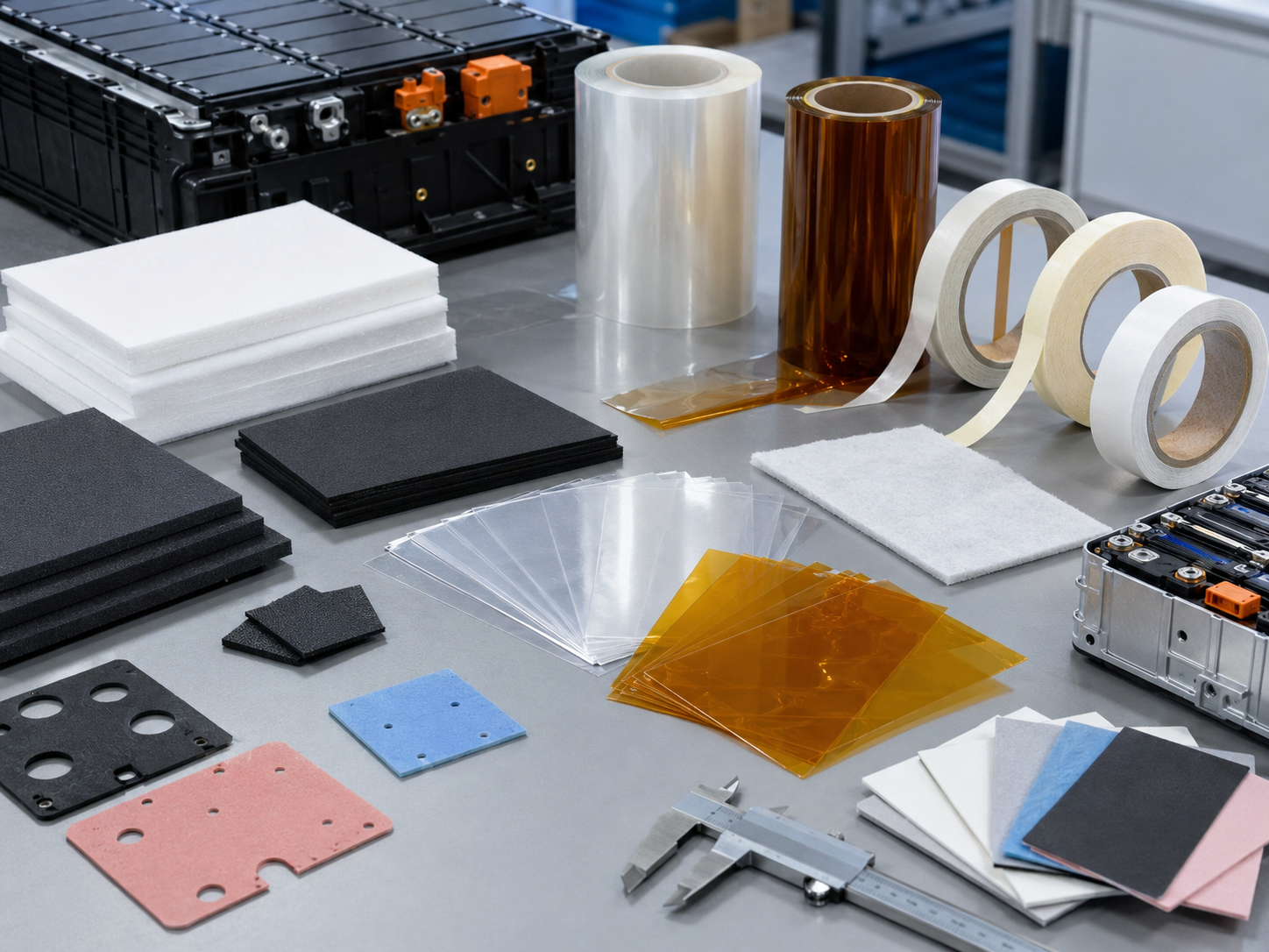 Foam rubber film adhesive tape and thermal insulation materials for advanced manufacturing