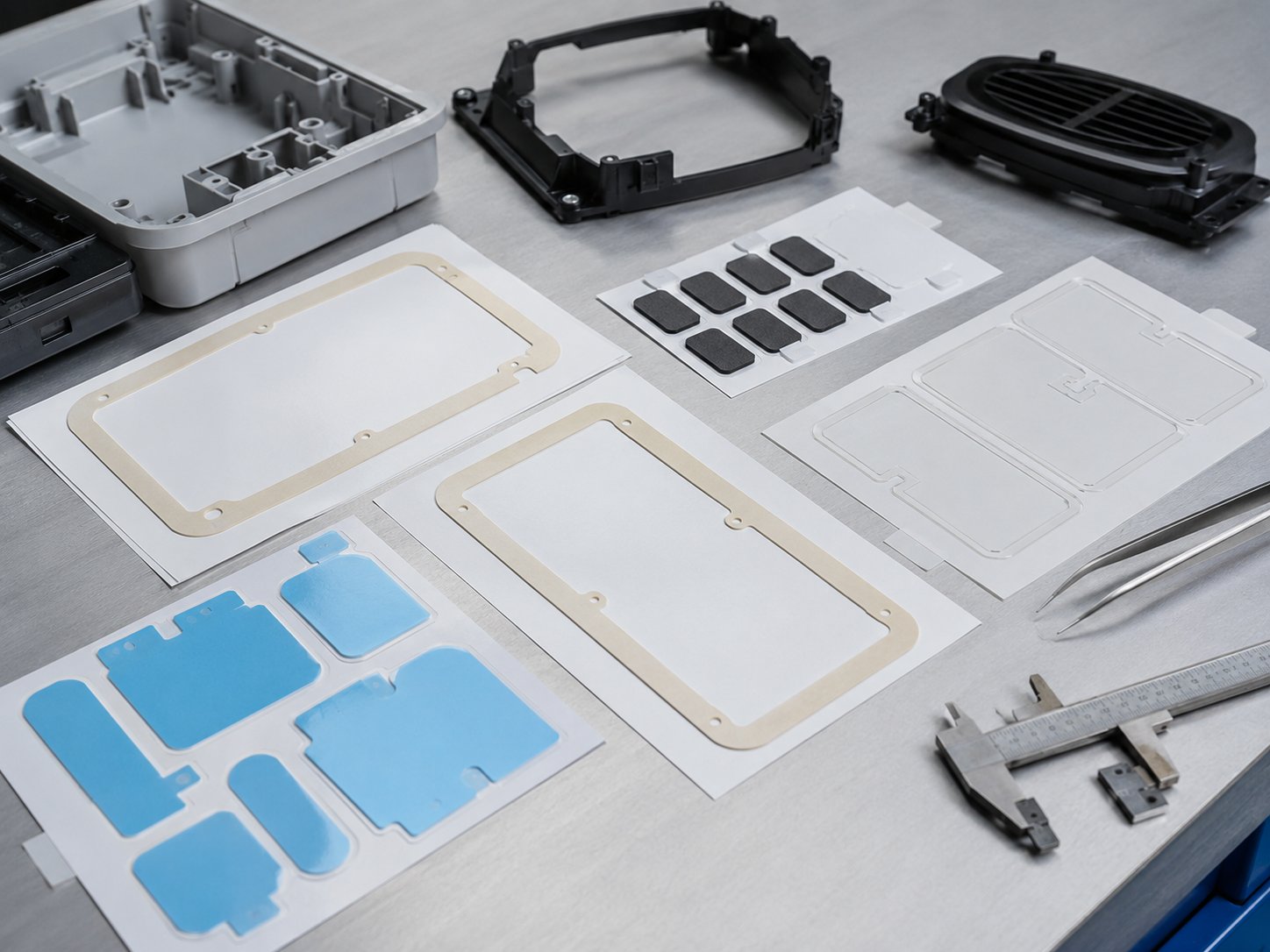 Kiss cut adhesive tape parts with release liners