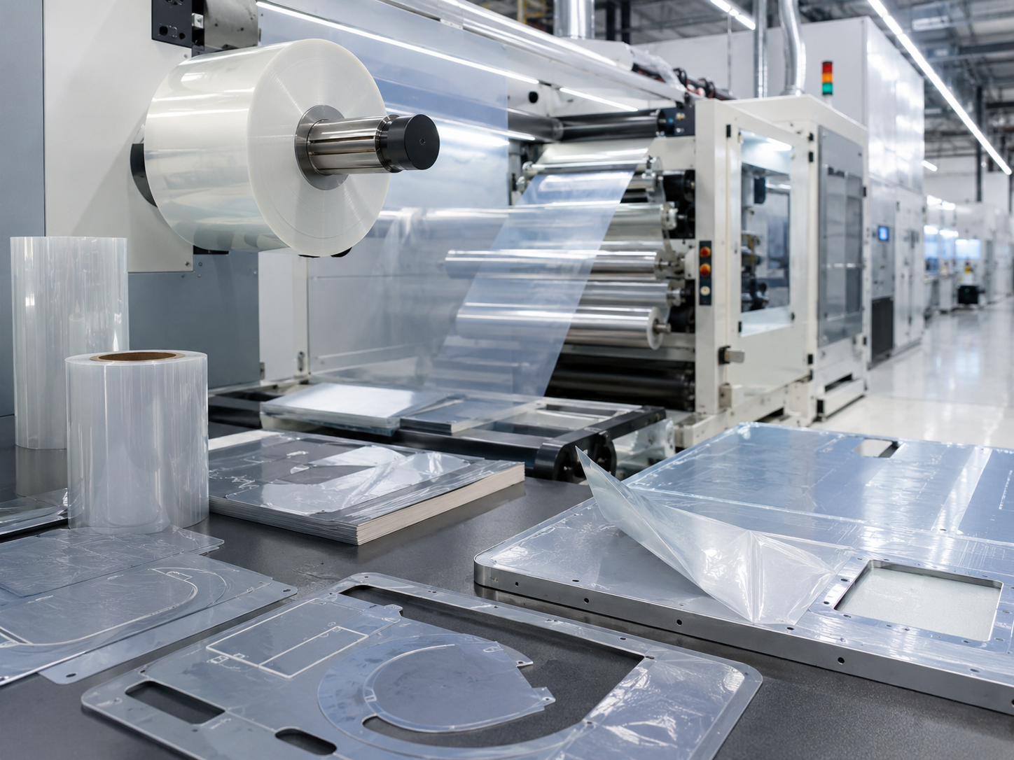 Protective films for semiconductor equipment panels and covers
