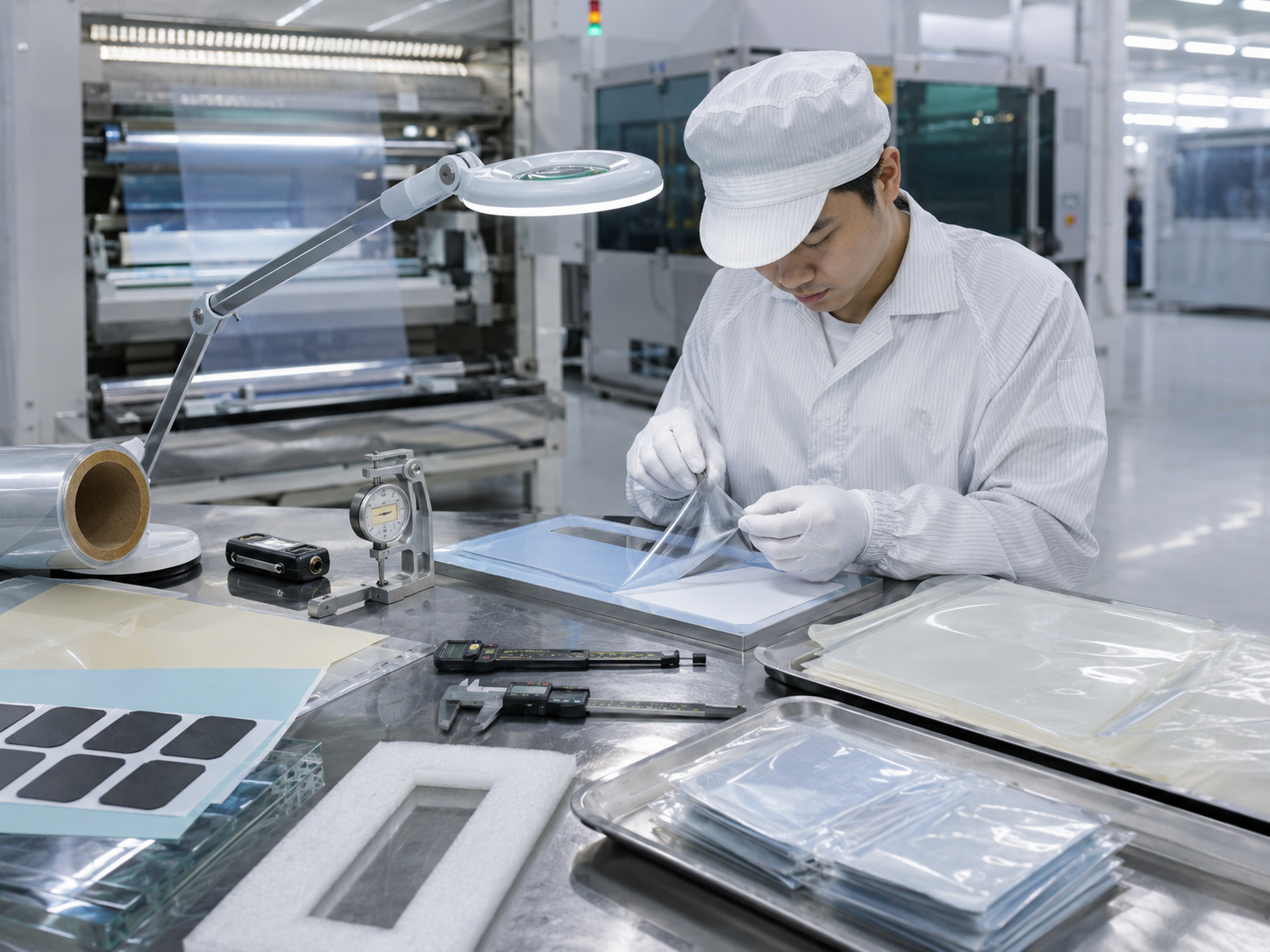 Quality inspection of semiconductor equipment films foam pads and insulation materials