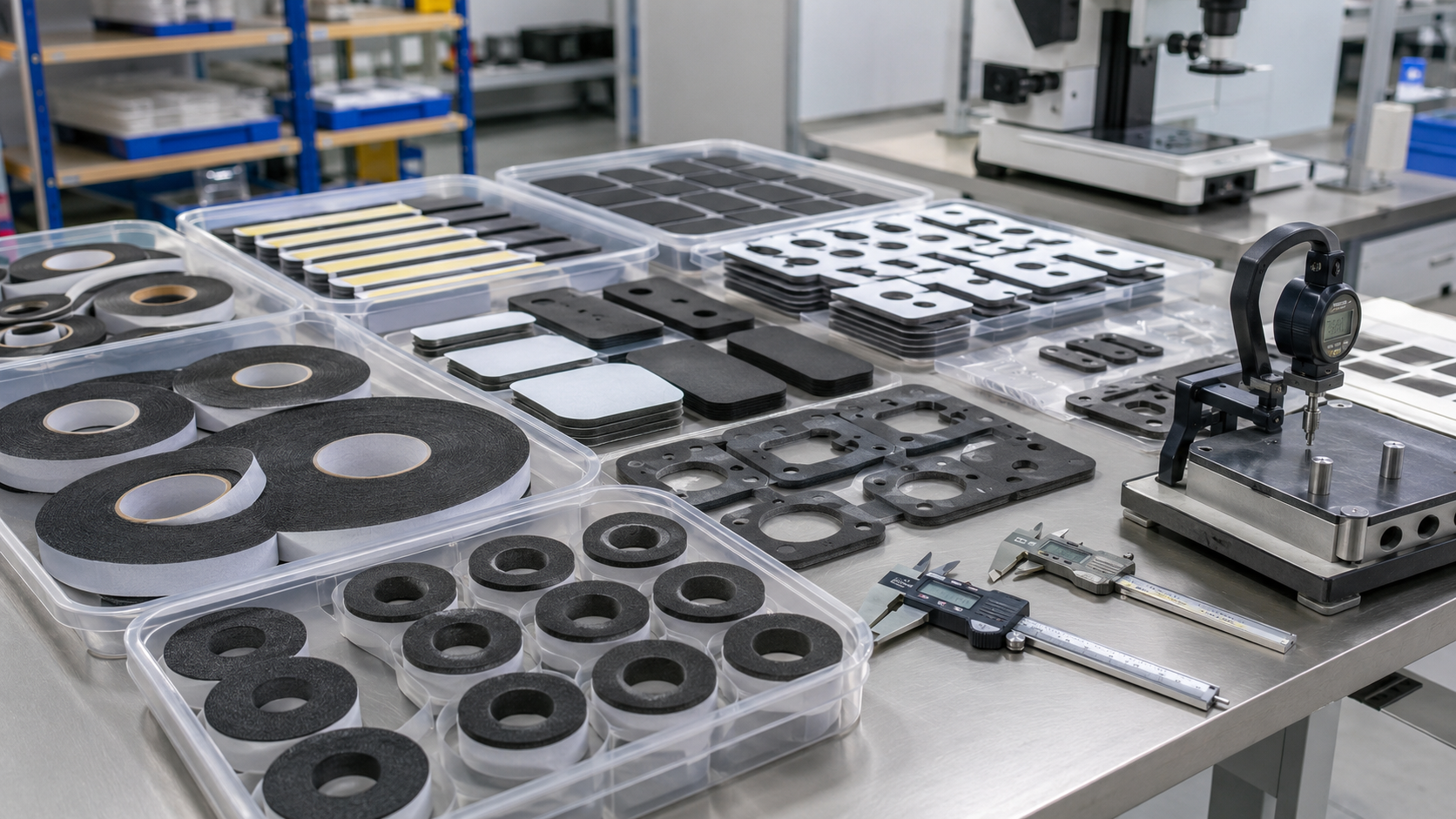 Quality inspection of die cut foam tapes and foam gaskets before OEM production