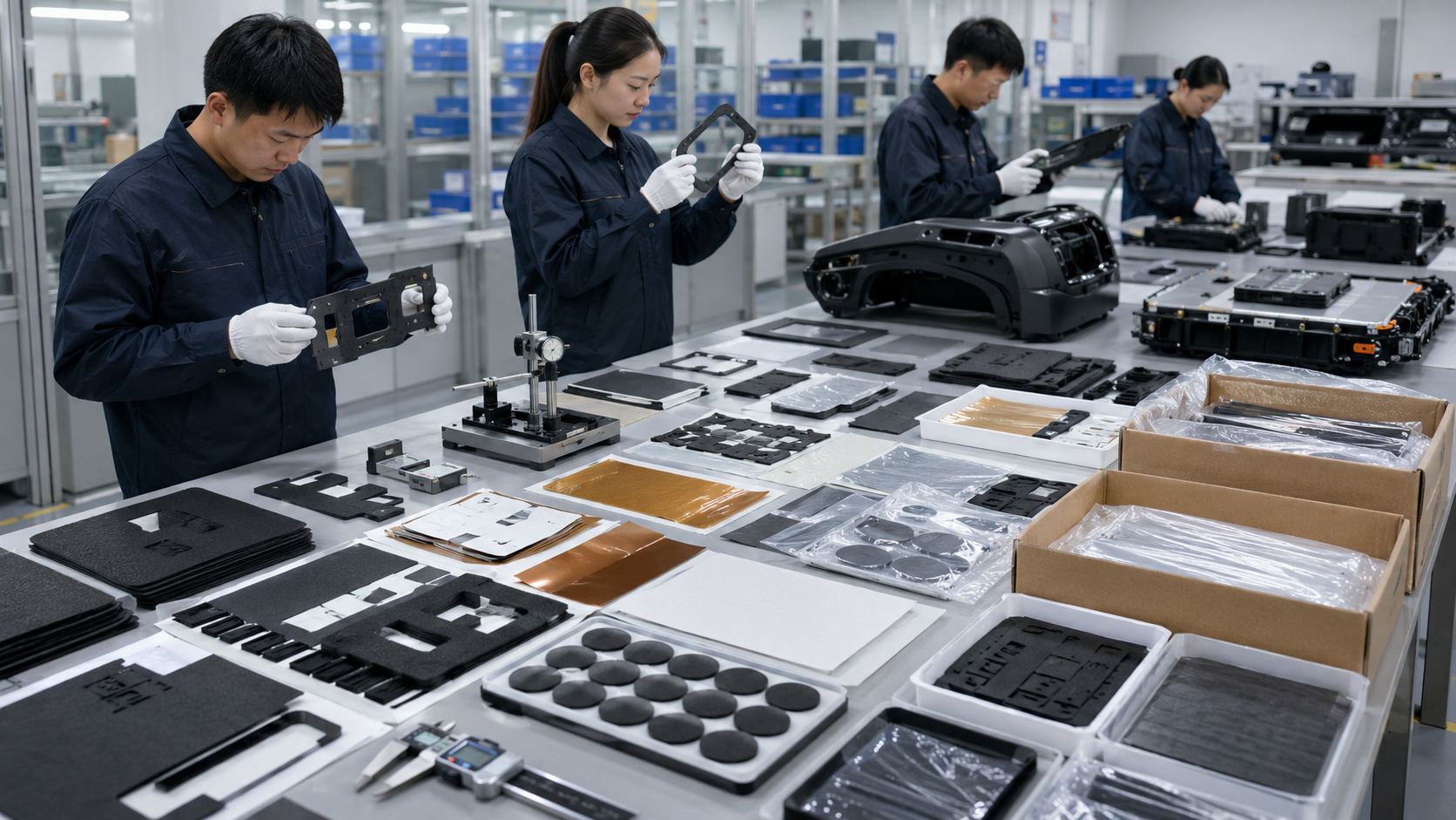 OEM quality control of Chinese automotive die cut foam tape film rubber and felt parts