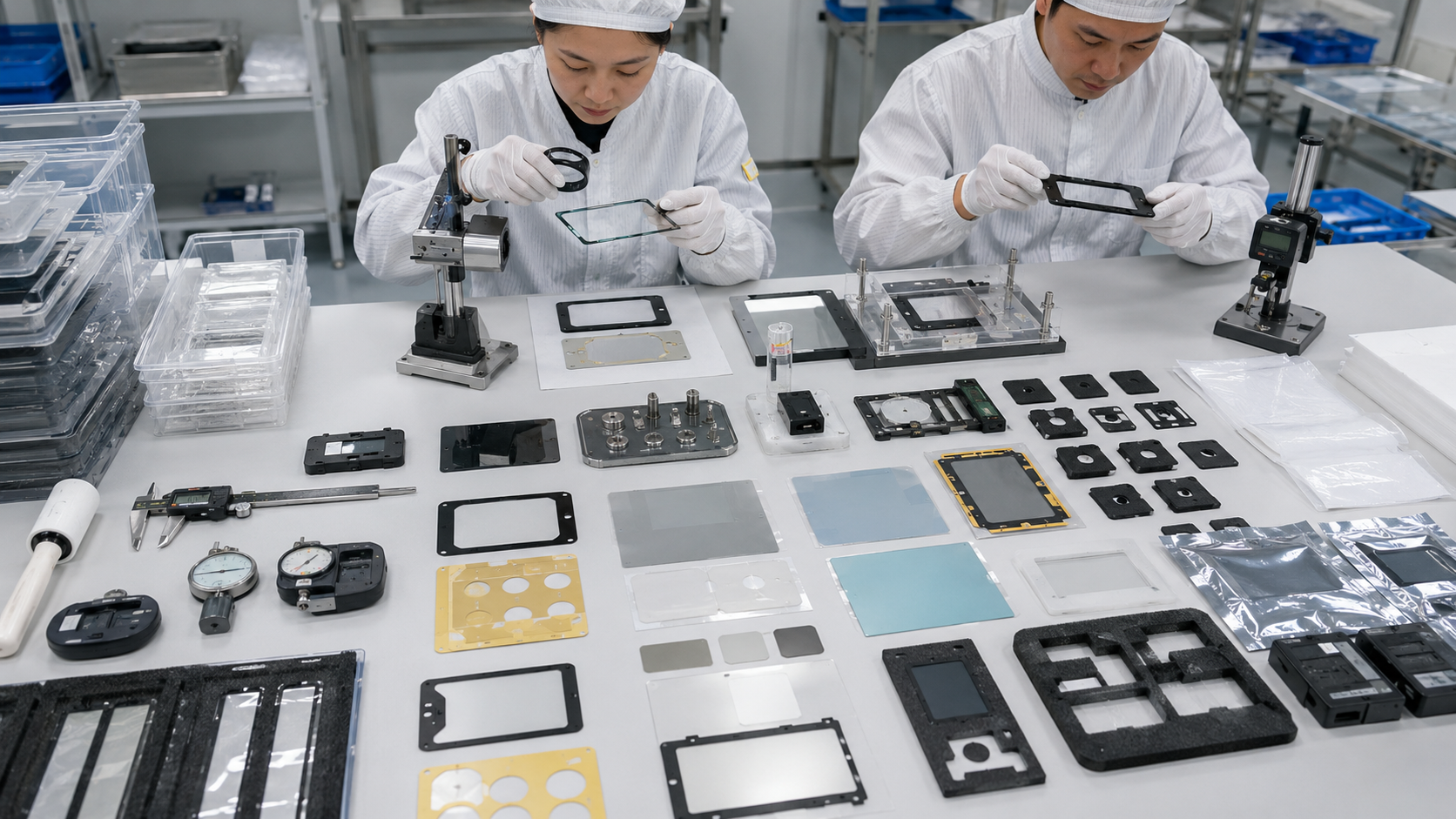 Quality inspection of die cut optical films and display module components