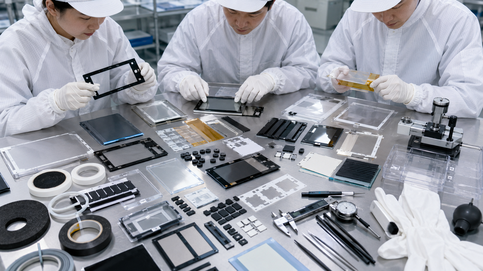 OEM engineering review of die cut display films and adhesive tape frames