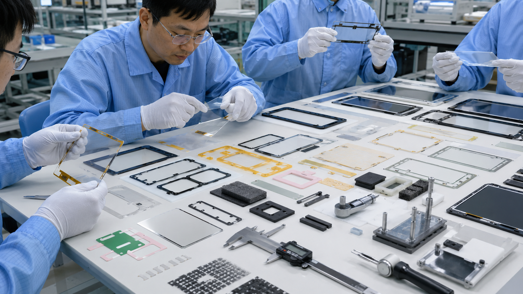 OEM engineering review of precision die cut optical films and adhesive display components