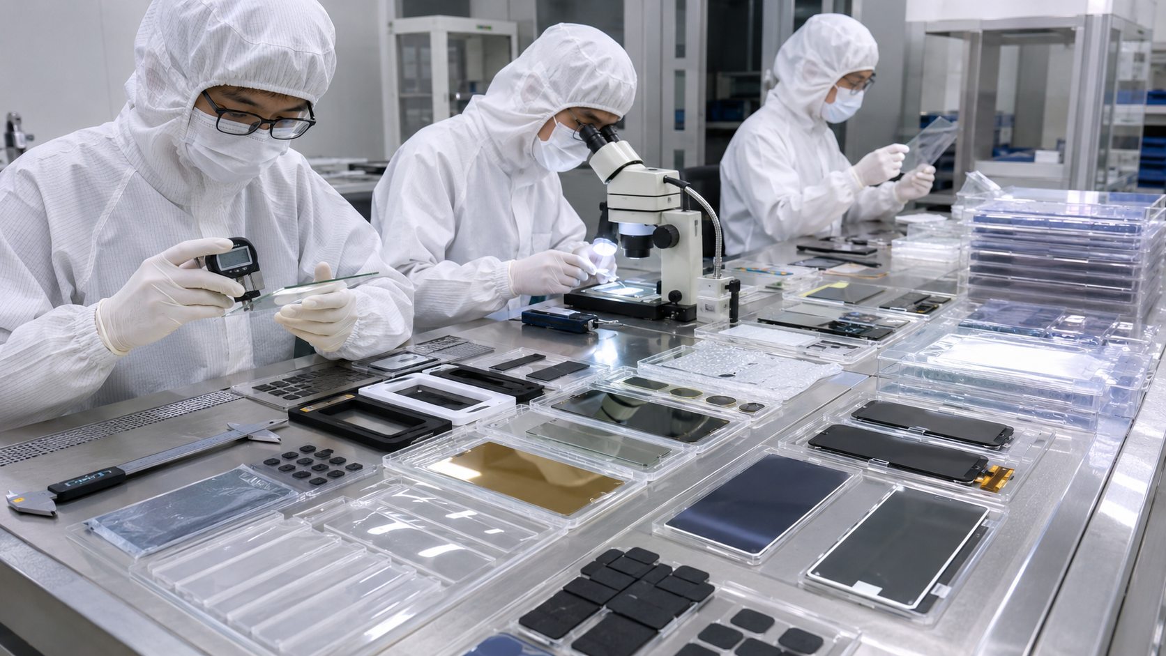 Quality inspection of OCA optical adhesive die cut parts for display modules