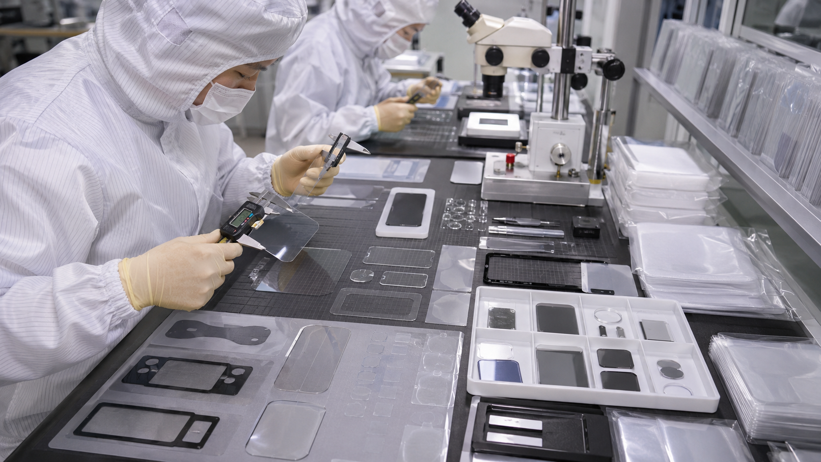 Quality inspection of die cut protective films for electronics and display modules