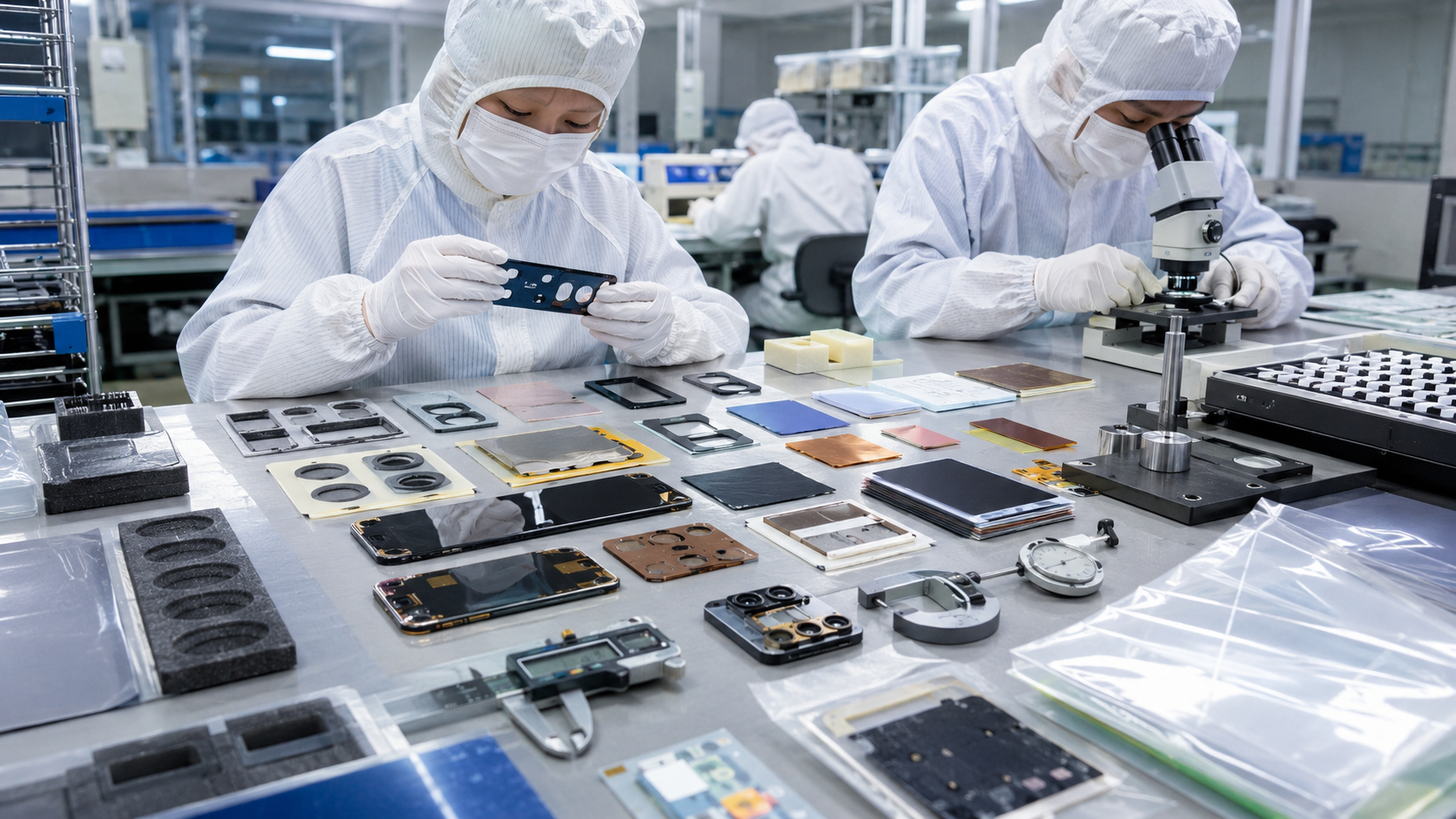 Quality inspection of die cut parts for consumer electronics assembly