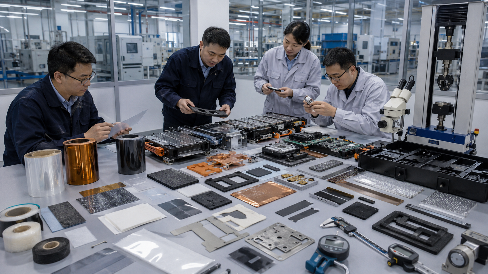 OEM engineering review of EV battery die cut insulation films foam gaskets and protective materials