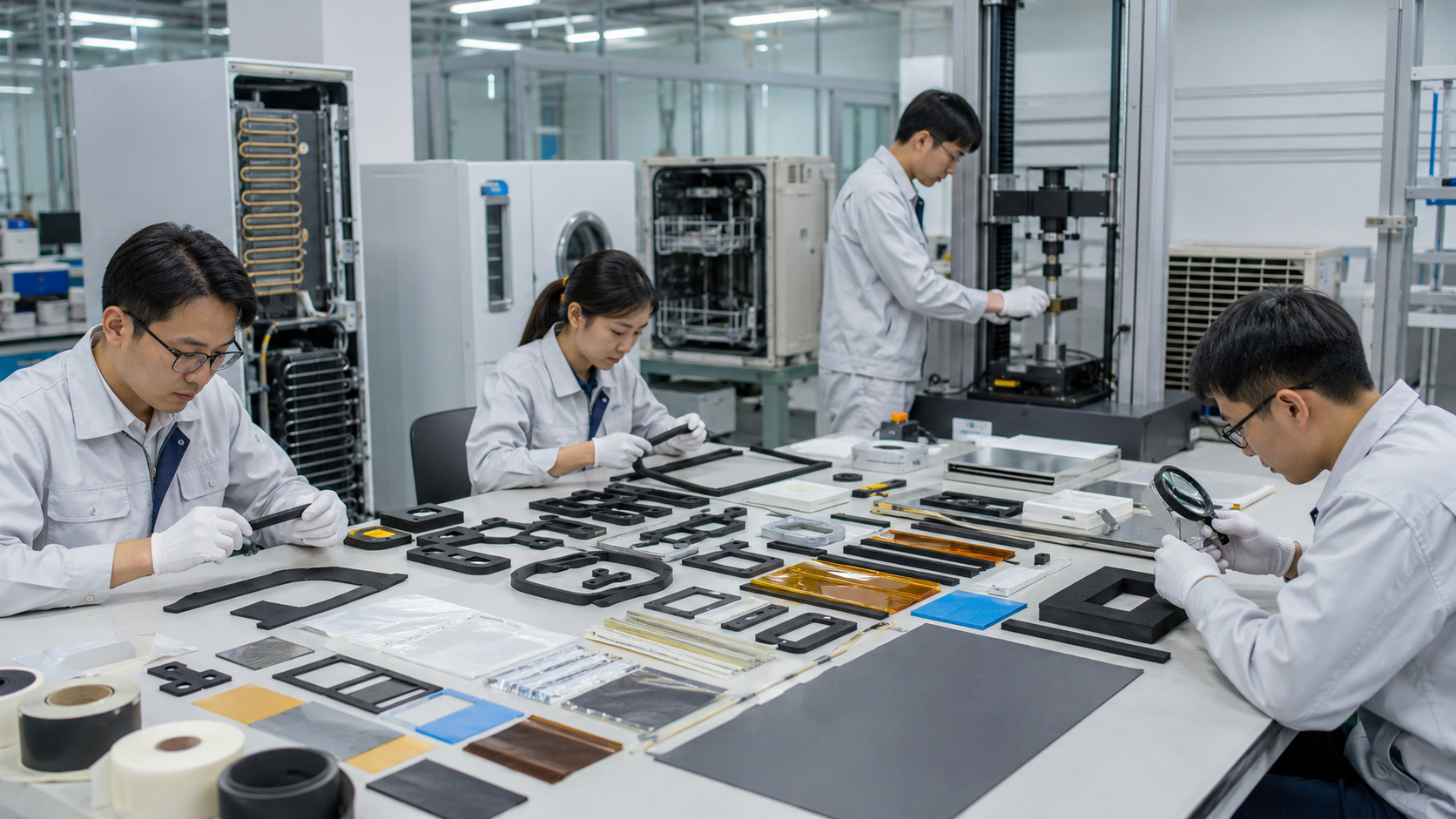 OEM engineering review of appliance die cut foam rubber adhesive and insulation materials