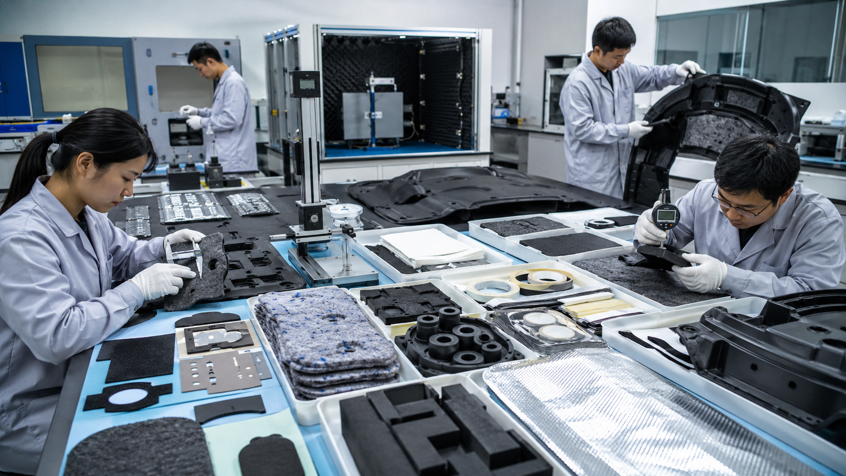 Quality inspection of automotive NVH die cut components