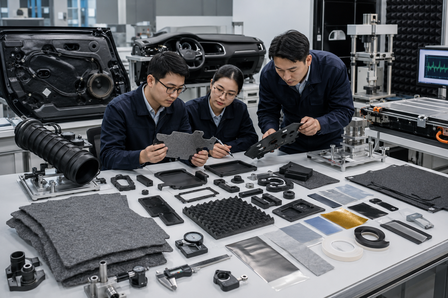 OEM engineering review of automotive NVH foam felt rubber and adhesive solutions