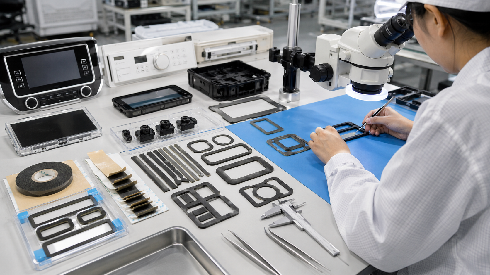 Quality inspection of die cut adhesive parts