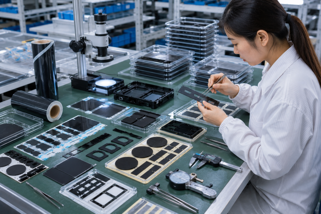 Custom Die-Cut Black Light-Blocking Films for OEM Electronics