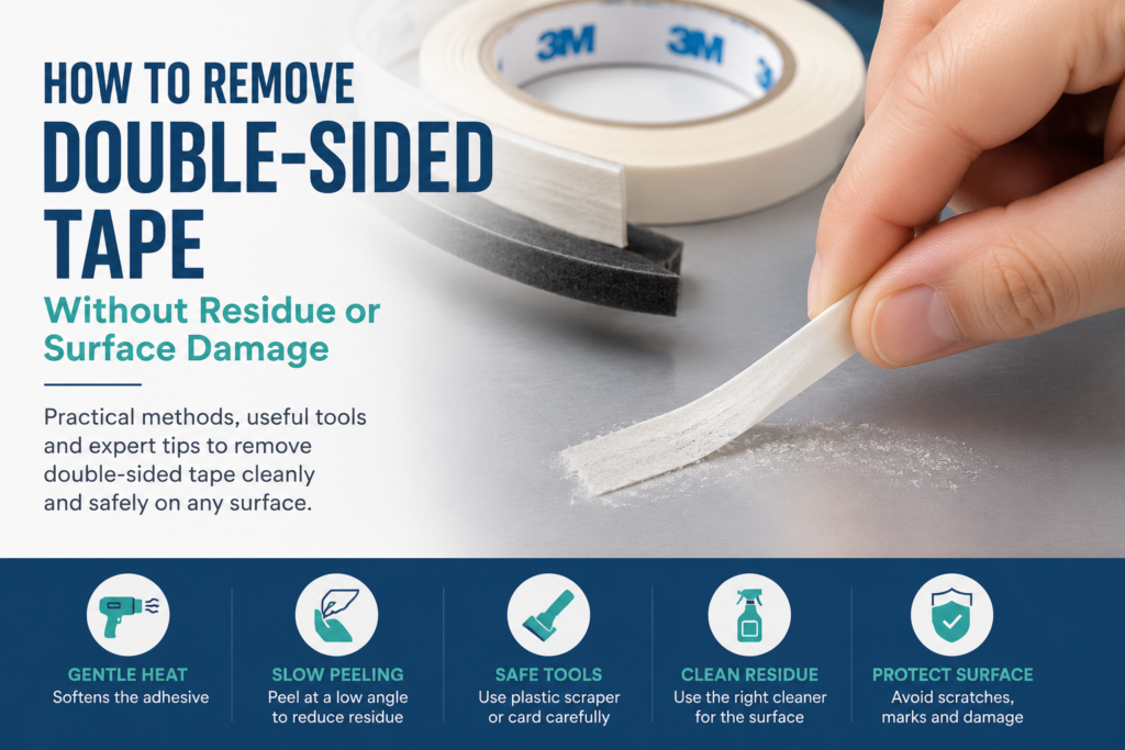 How to Remove Double-Sided Tape Without Residue or Surface Damage
