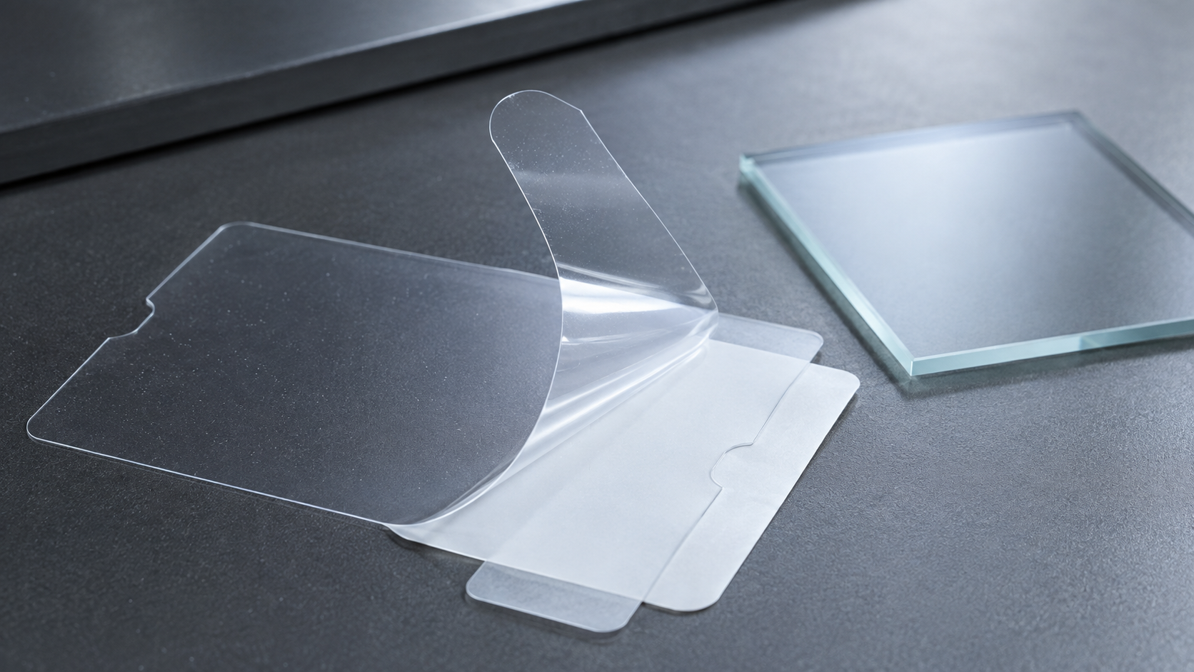 Protective film with an extended peel area and release liner