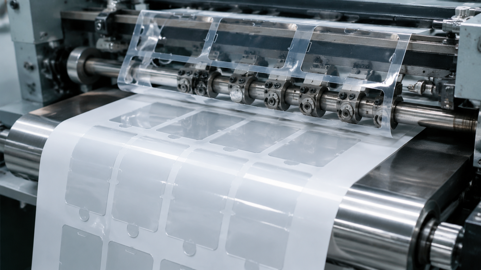 Kiss cutting and waste removal for protective film parts