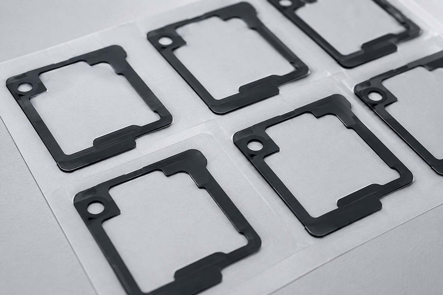 Kiss-cut adhesive components on release liner prepared for controlled component delivery