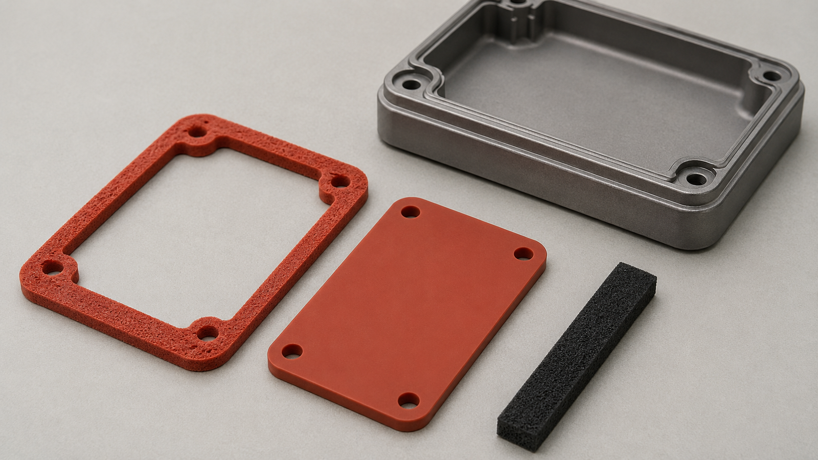 Silicone foam, silicone rubber and EPDM die-cut gasket components for OEM assemblies