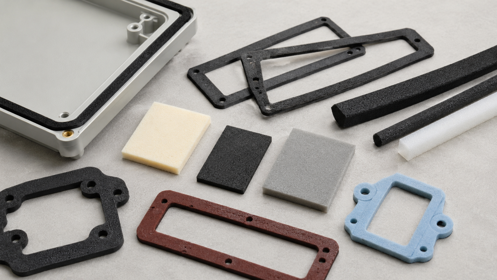 Custom die-cut EVA, PE, PU, EPDM and silicone foam gasket components for OEM sealing and cushioning