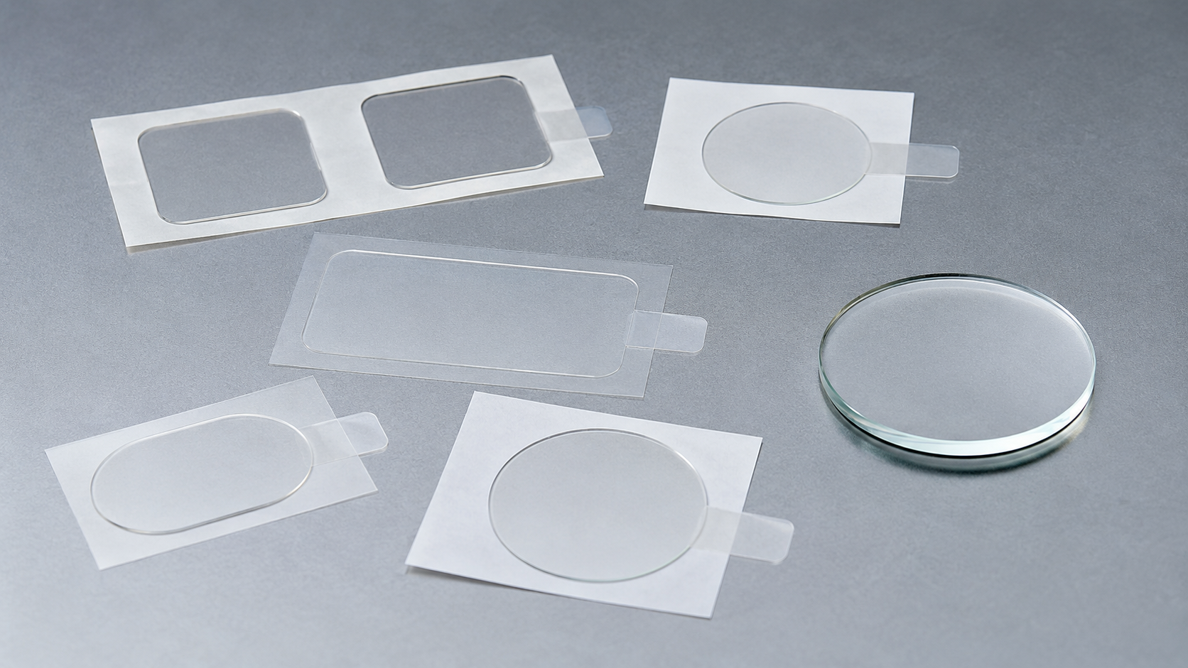 Die-cut optical protective film for scratch prevention during assembly