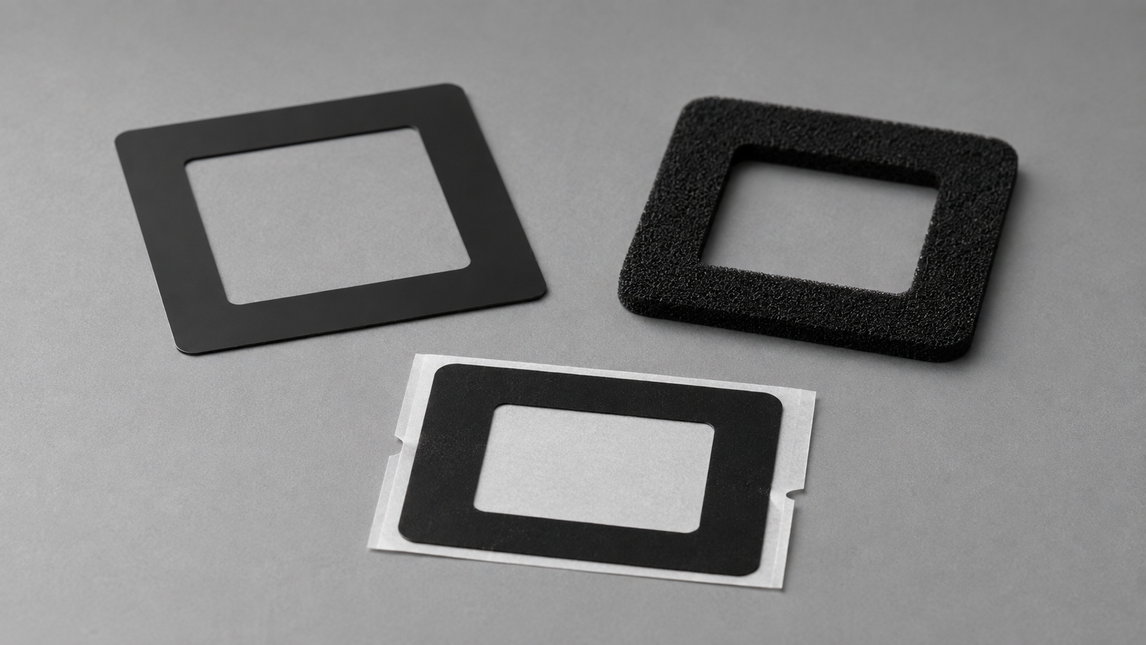 Light-blocking gaskets for optical sensors made from black PET film, black foam and adhesive tape
